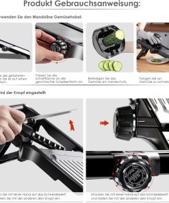 Alternative view of Mandolina Professionale Regolabile in Acciaio – Fette da 1 a 9 mm + Taglio Julienne