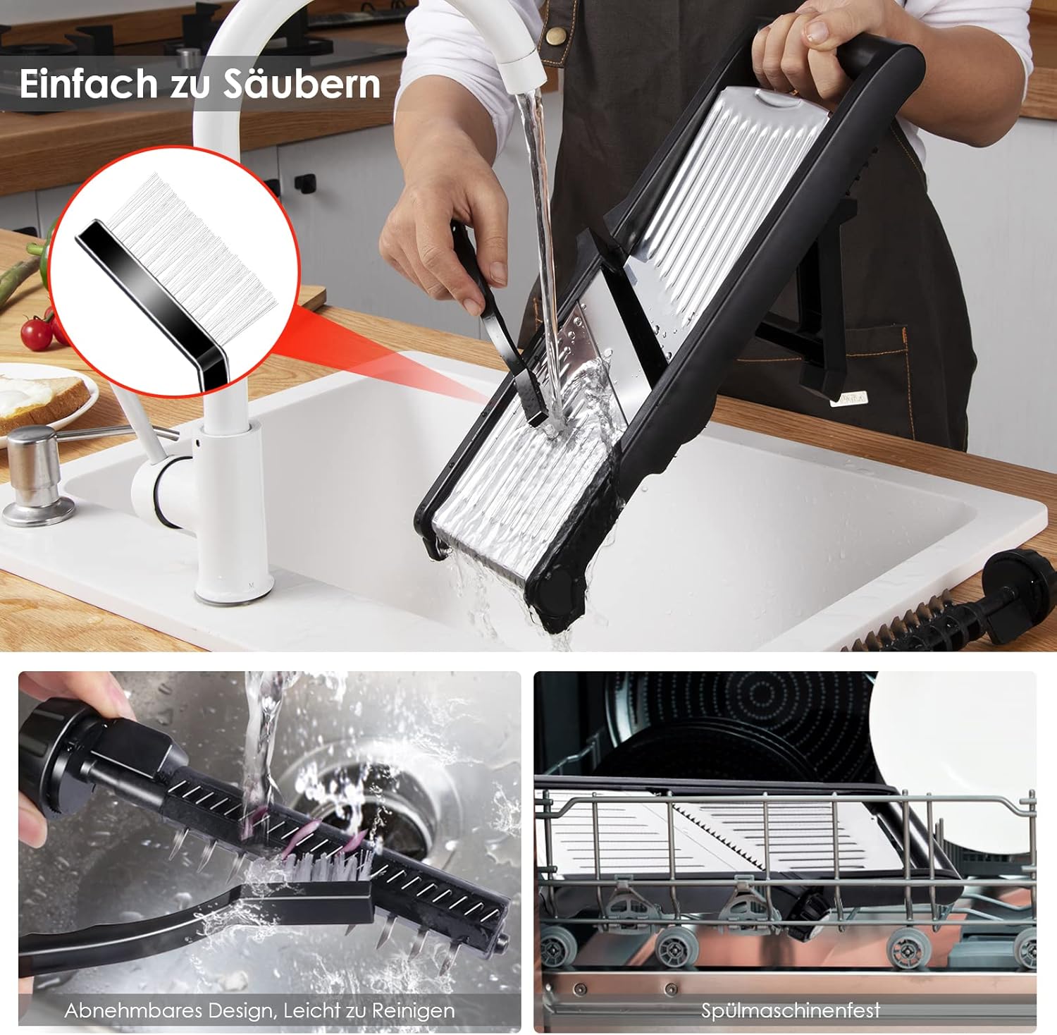 Mandolina Professionale Regolabile in Acciaio – Fette da 1 a 9 mm + Taglio Julienne - immagine 6