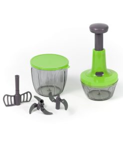 Alternative view of Mixer Tritatutto Manuale, 5 Lame acciaio Inox, Trita Verdure Manuale, Frullatore Manuale Taglio di Cipolla Manuale Tritaverdure, press Chopper, Contenitore 900 + 500 ml